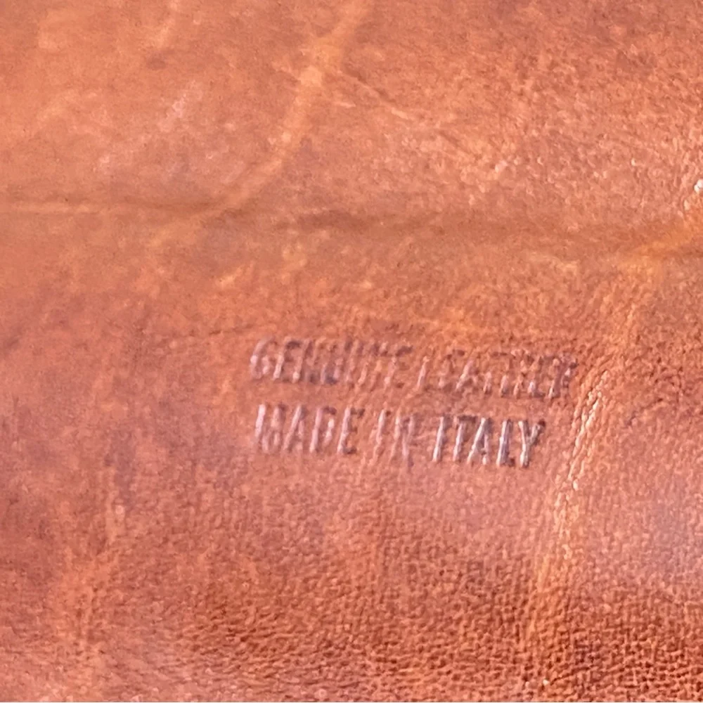Italian Vintage Leather Brown Messenger Bag , Rare